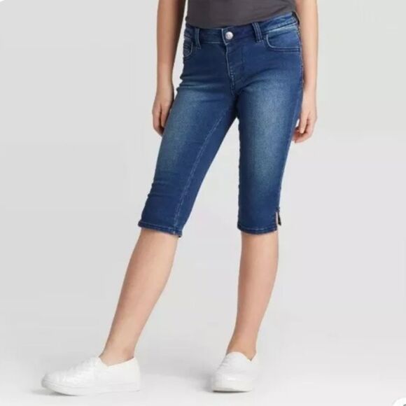 Cat & Jack Girls Stretch Capri Jeans - Picture 1 of 7